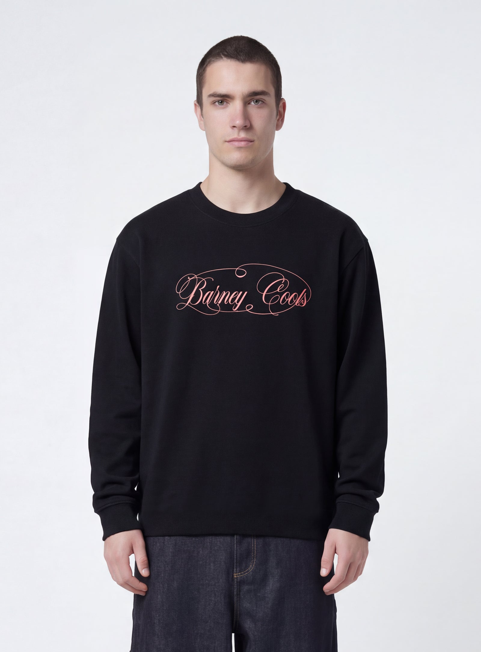Barney Cools Script Crop Ls T-Shirt Black in Single