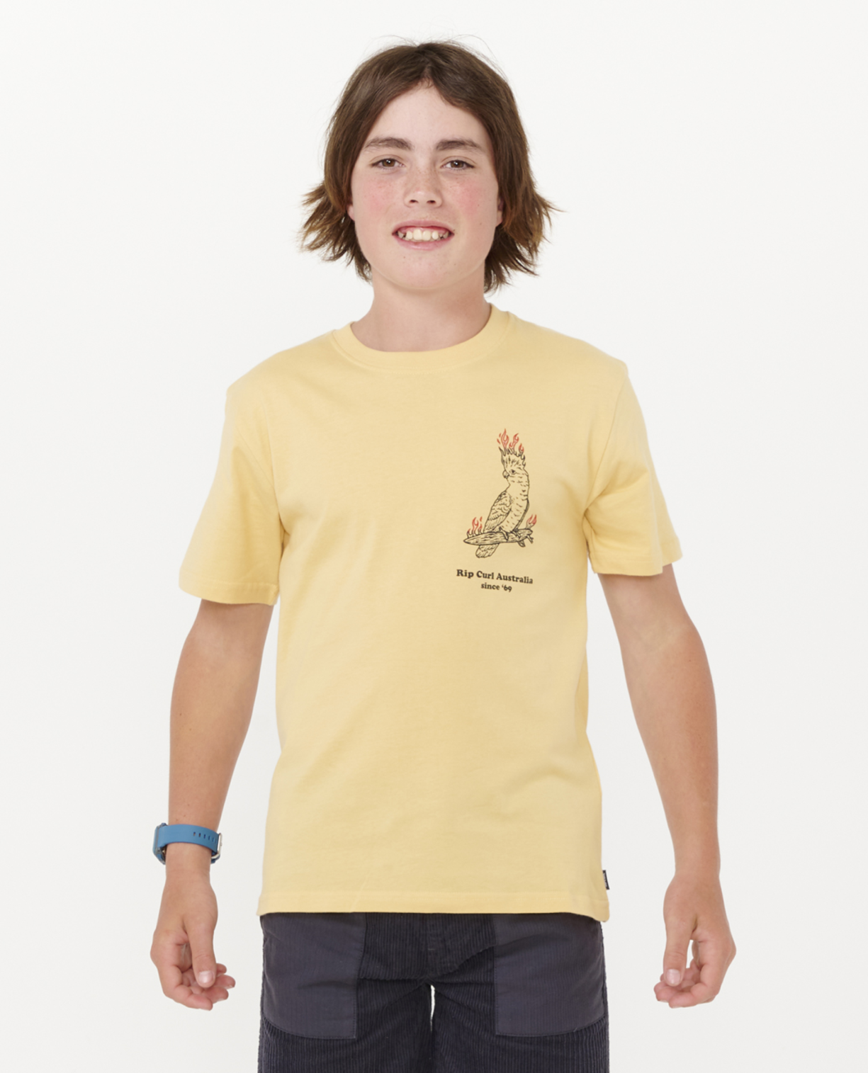 Rip Curl Flamin Galah Tee-Boy in Washed Yellow