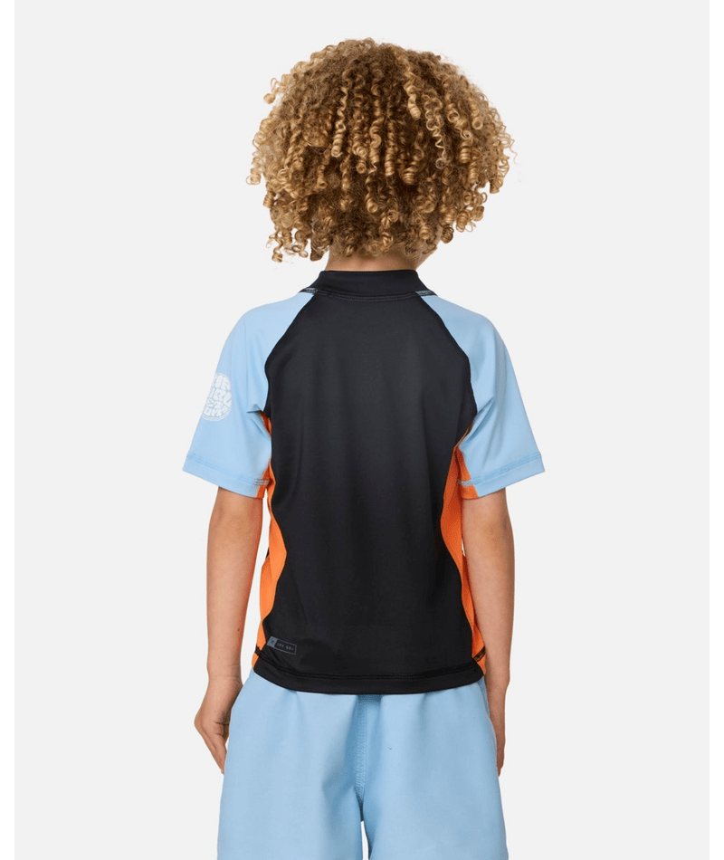 Rip Curl Shock Upf S/S-Boy in Black/Blue