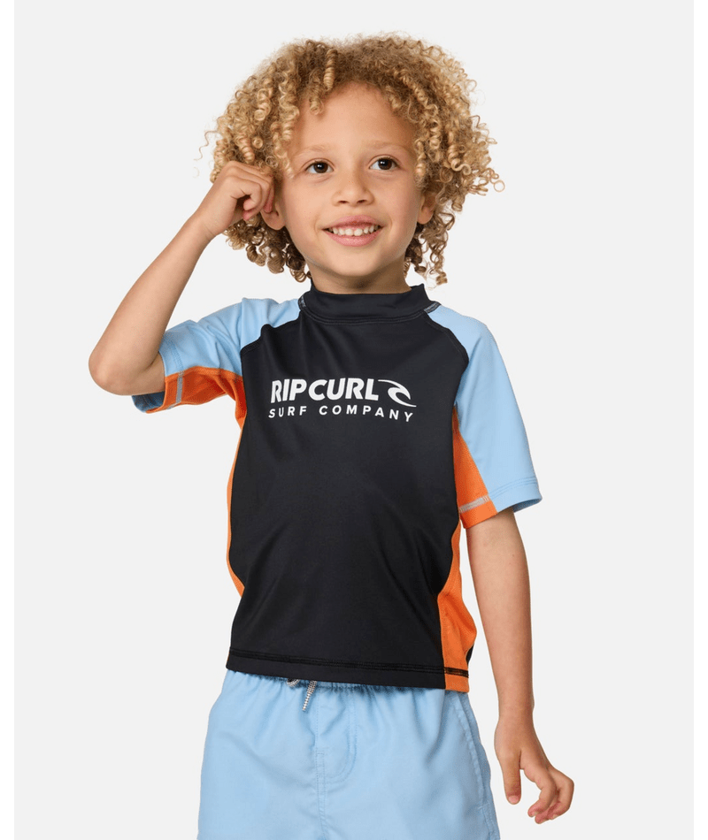Rip Curl Shock Upf S/S-Boy in Black/Blue