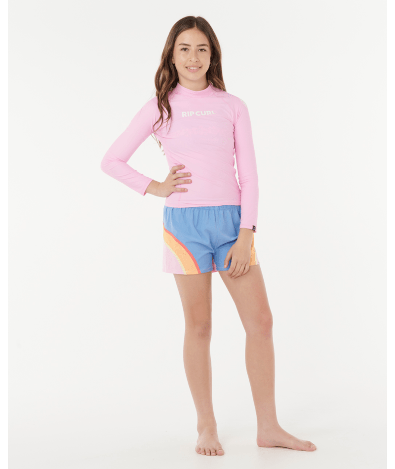 Rip Curl Classic Surf Ls Rash Vest-Girl in PINK