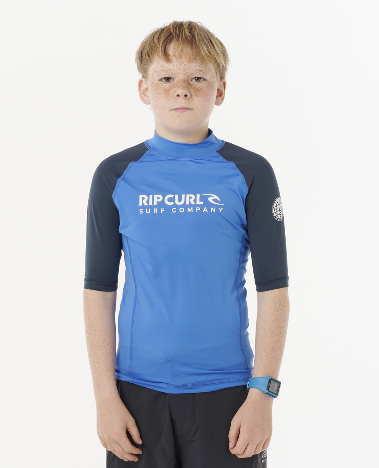 Rip Curl Shock Upf S/S-Boy in BLUE GUM