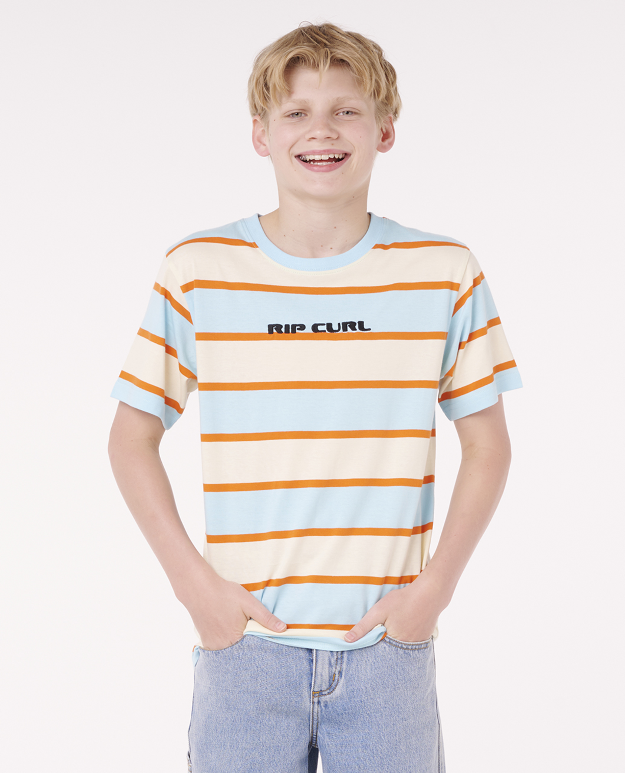 Rip Curl Island Stripe Tee-Boy in MULTICOLOR