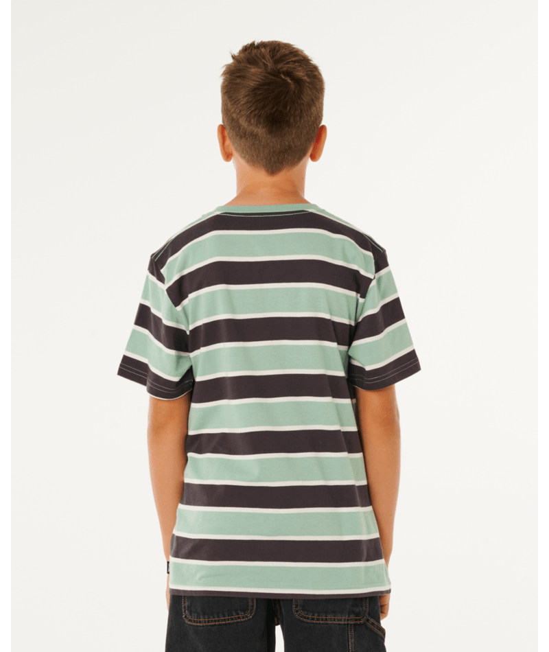 Rip Curl Eternal Shred Stripe Tee-Boy in ALOE