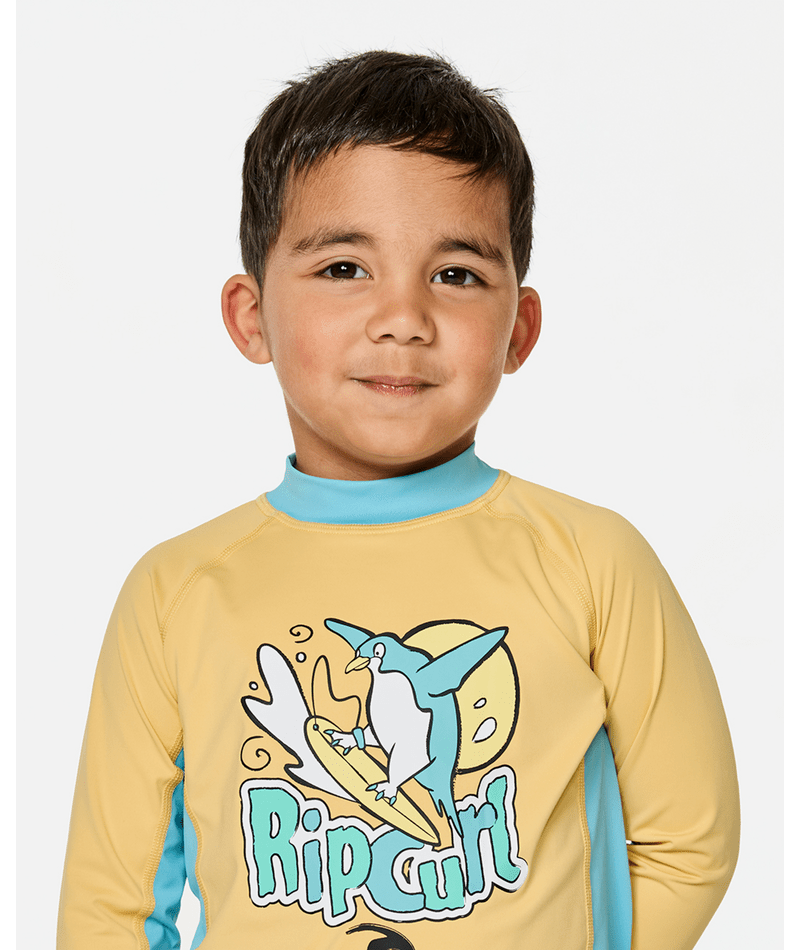 Rip Curl Paddle Out Art Upf L/S-Boy in Washed Yellow