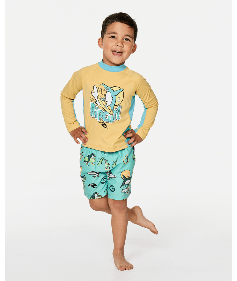 Rip Curl Paddle Out Art Upf L/S-Boy in Washed Yellow