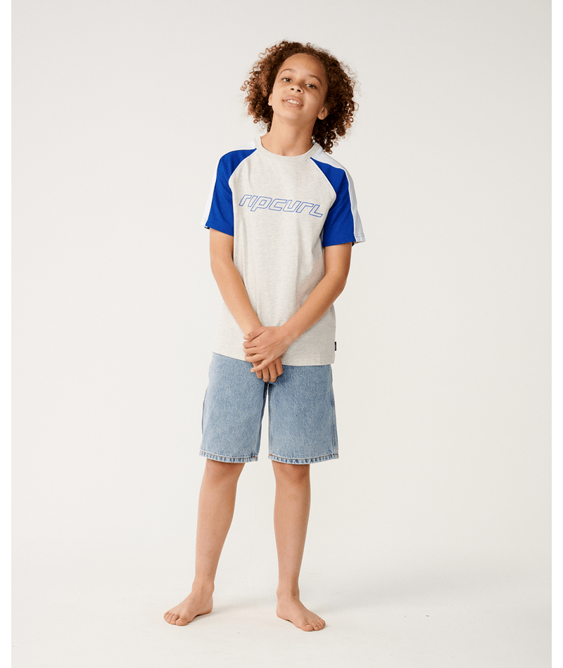 Rip Curl Panel Beater Tee-Boy in ELECTRIC COBALT