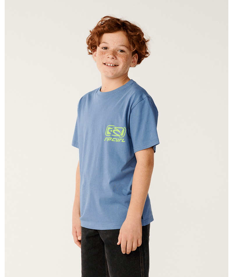 Rip Curl Archive Ripped Tee-Boy in BLUEFIN