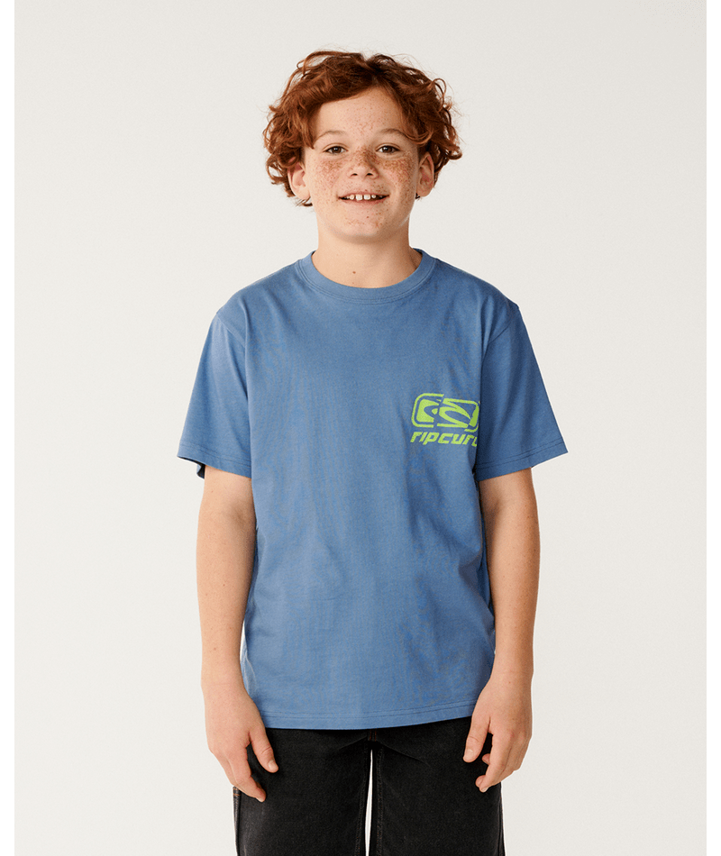 Rip Curl Archive Ripped Tee-Boy in BLUEFIN