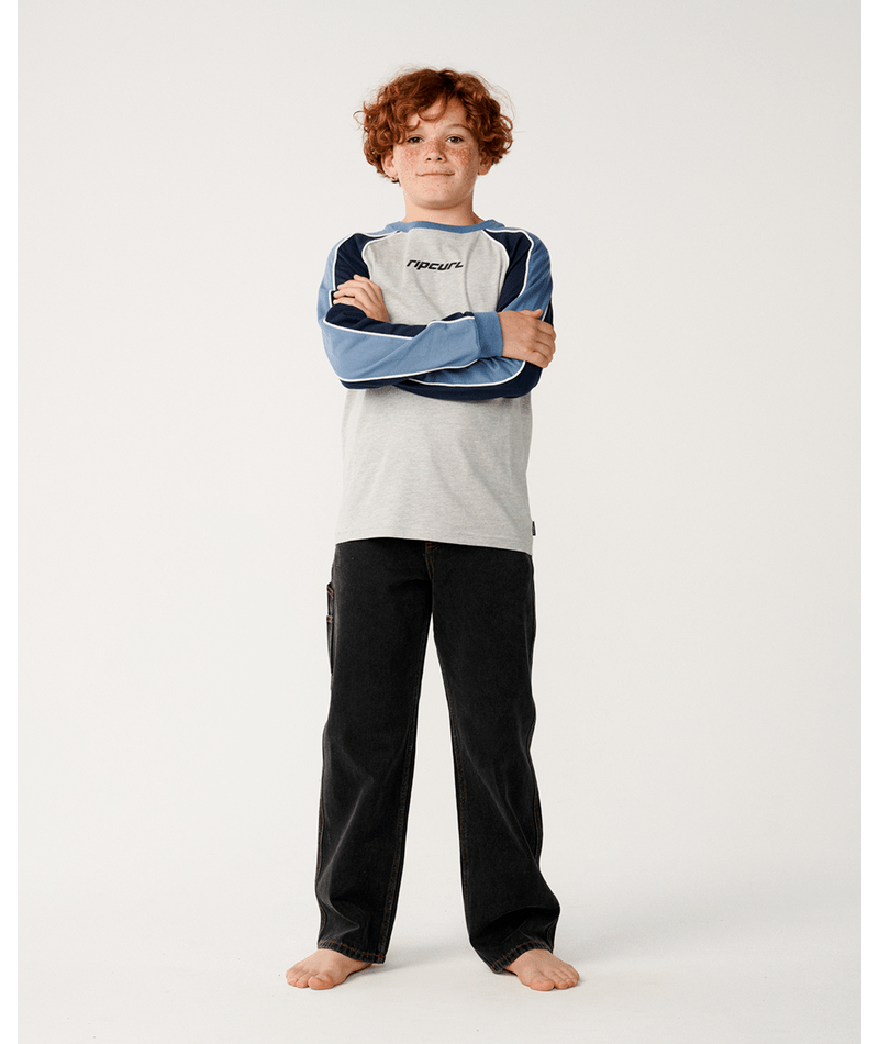 Rip Curl Archive Sandman Panel Ls Tee-B in GREY MARLE