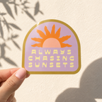 Beach sticker | Always Chasing Sunsets Glossy Vinyl Sticker