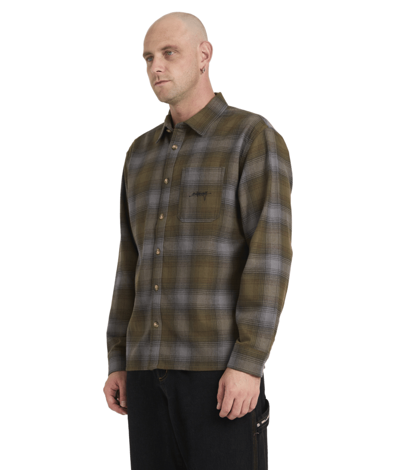 Billabong Script Flannel in OLIVE
