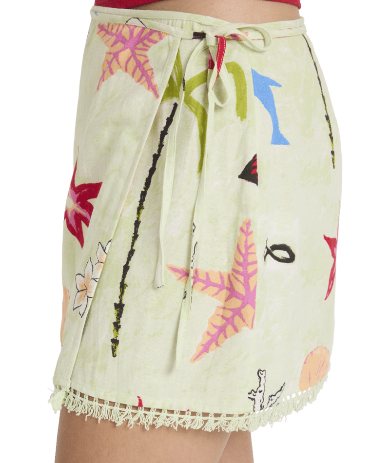 Billabong Lottie Hall Wvn Mini Skirt in SUNNY LIME