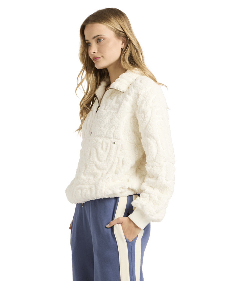 Billabong Le Love Half Zip Crew in SALT CRYSTAL