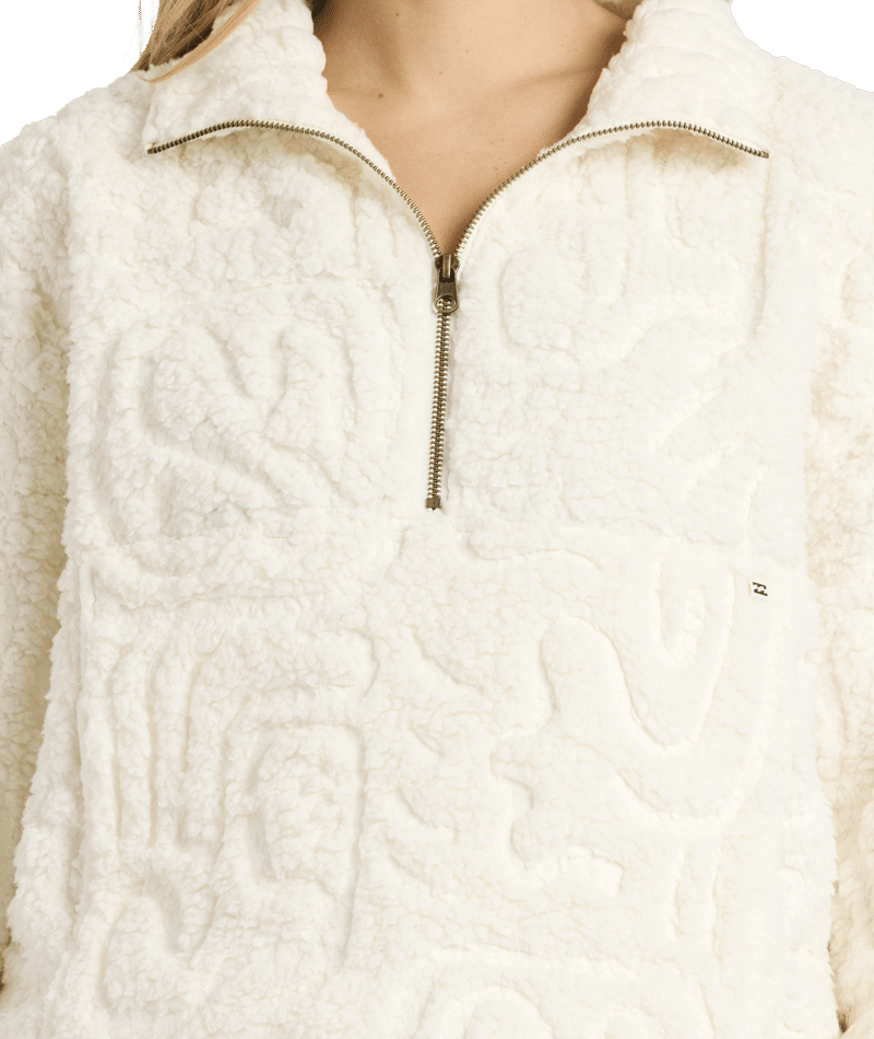 Billabong Le Love Half Zip Crew in SALT CRYSTAL
