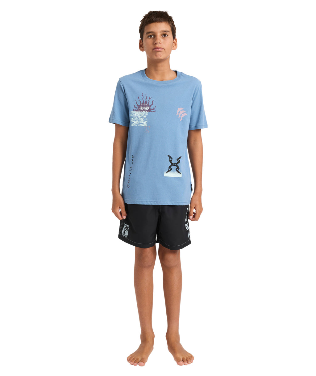 Quiksilver Free Lock Ss Yth in CORONET BLUE