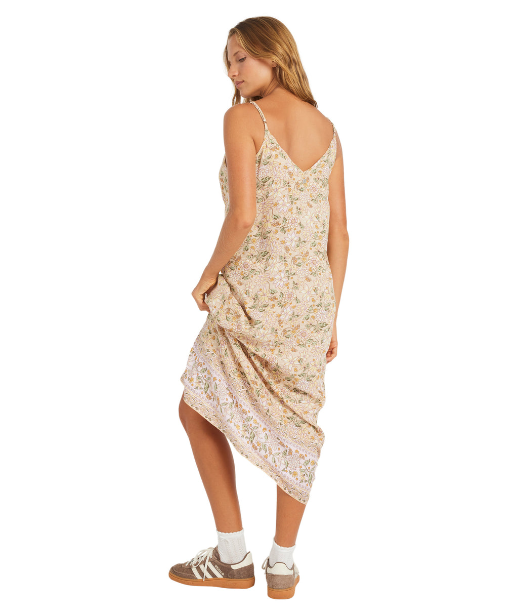 Roxy Garland Midi Dress in STONE