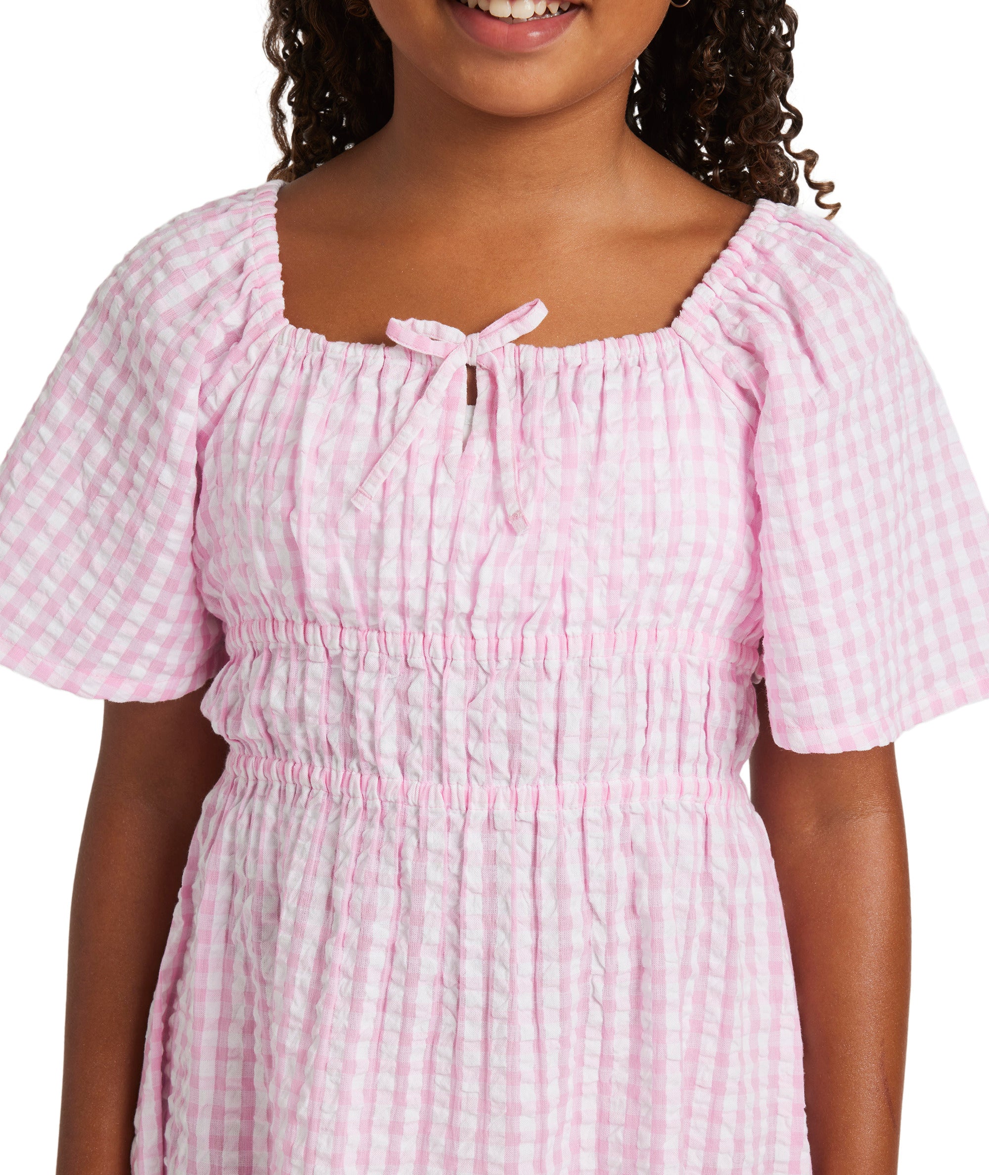 Roxy Daisy Check Dress in BONBON