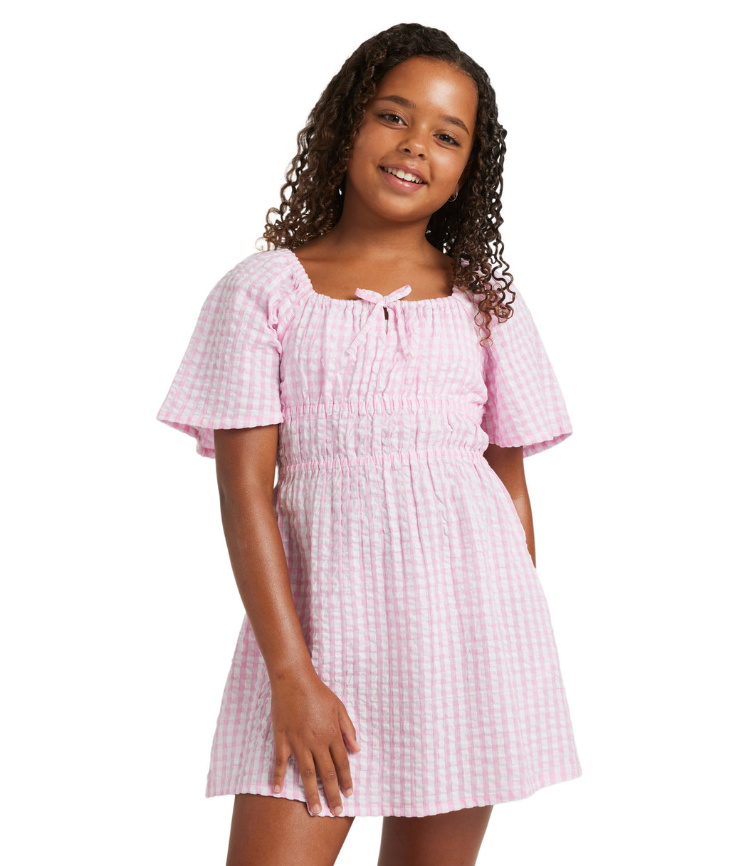 Roxy Daisy Check Dress in BONBON