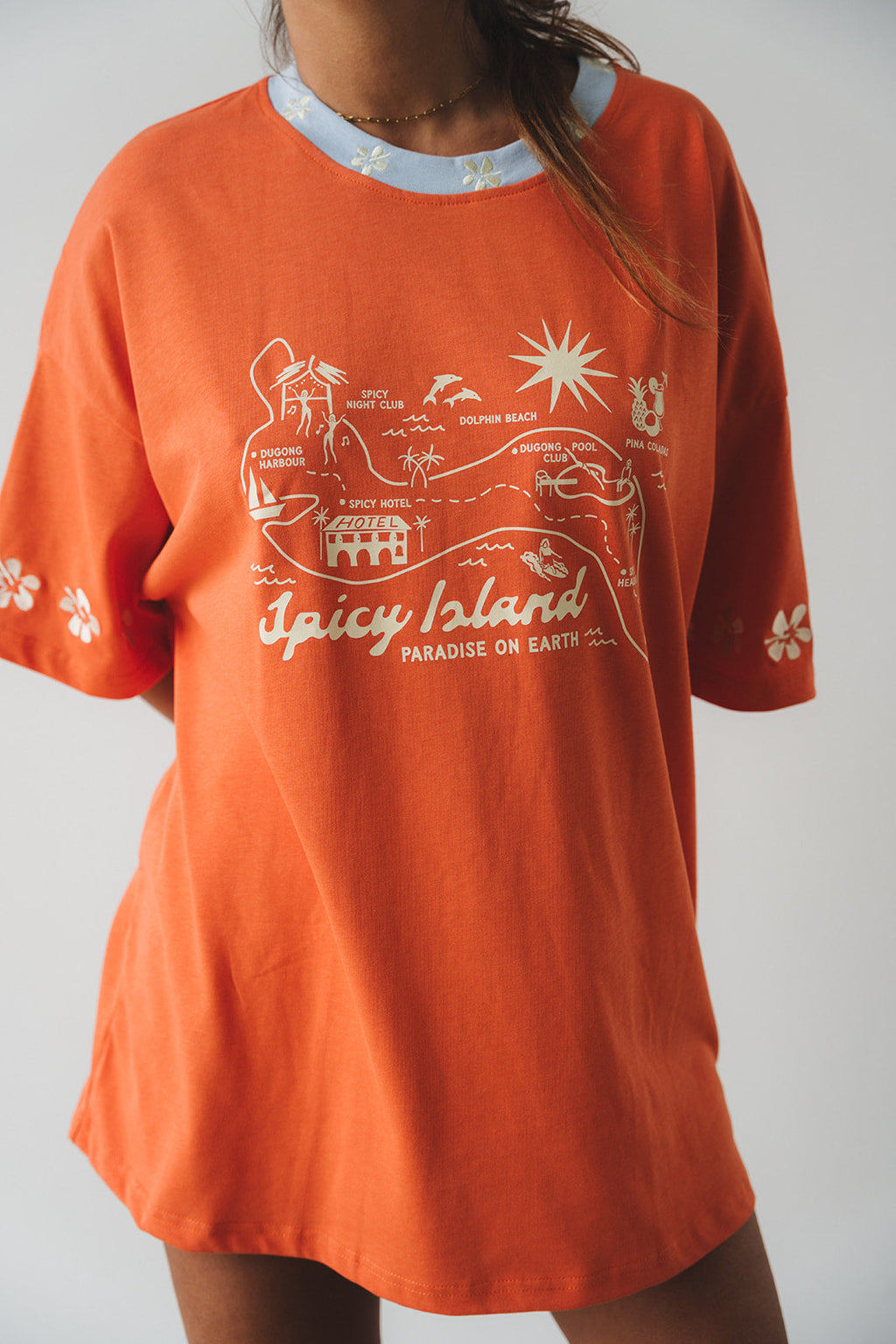 Spicy Dugong Spicy Island Tee in BURNT ORANGE in Single