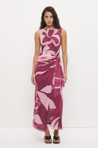 Mon Renn Peta Sleeveless Maxi Dress Painterly Floral in PAINTERLY FLORAL