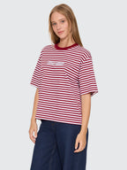 Thrills Co Primitive Stripe Square Tee - Sour Cherry Stripe in Sour Cherry Stripe