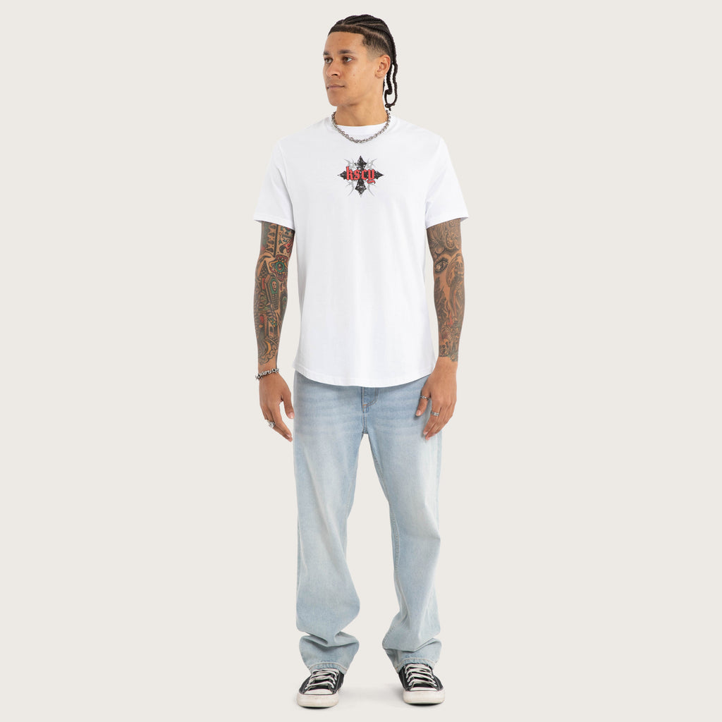 Kiss Chacey Liturgy Dual Curved Tee in Optical White