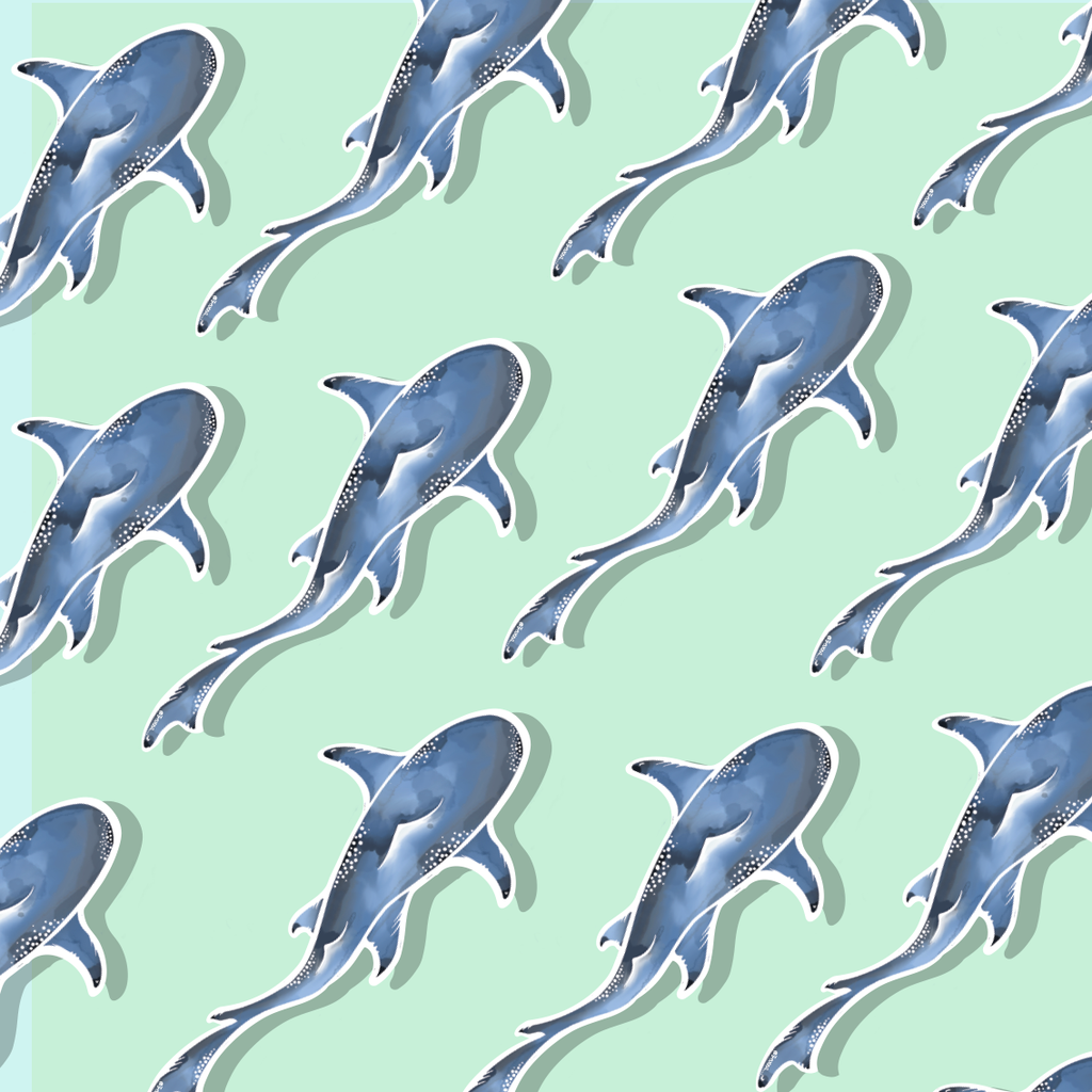Thresher Shark Watercolour Vinyl Sticker