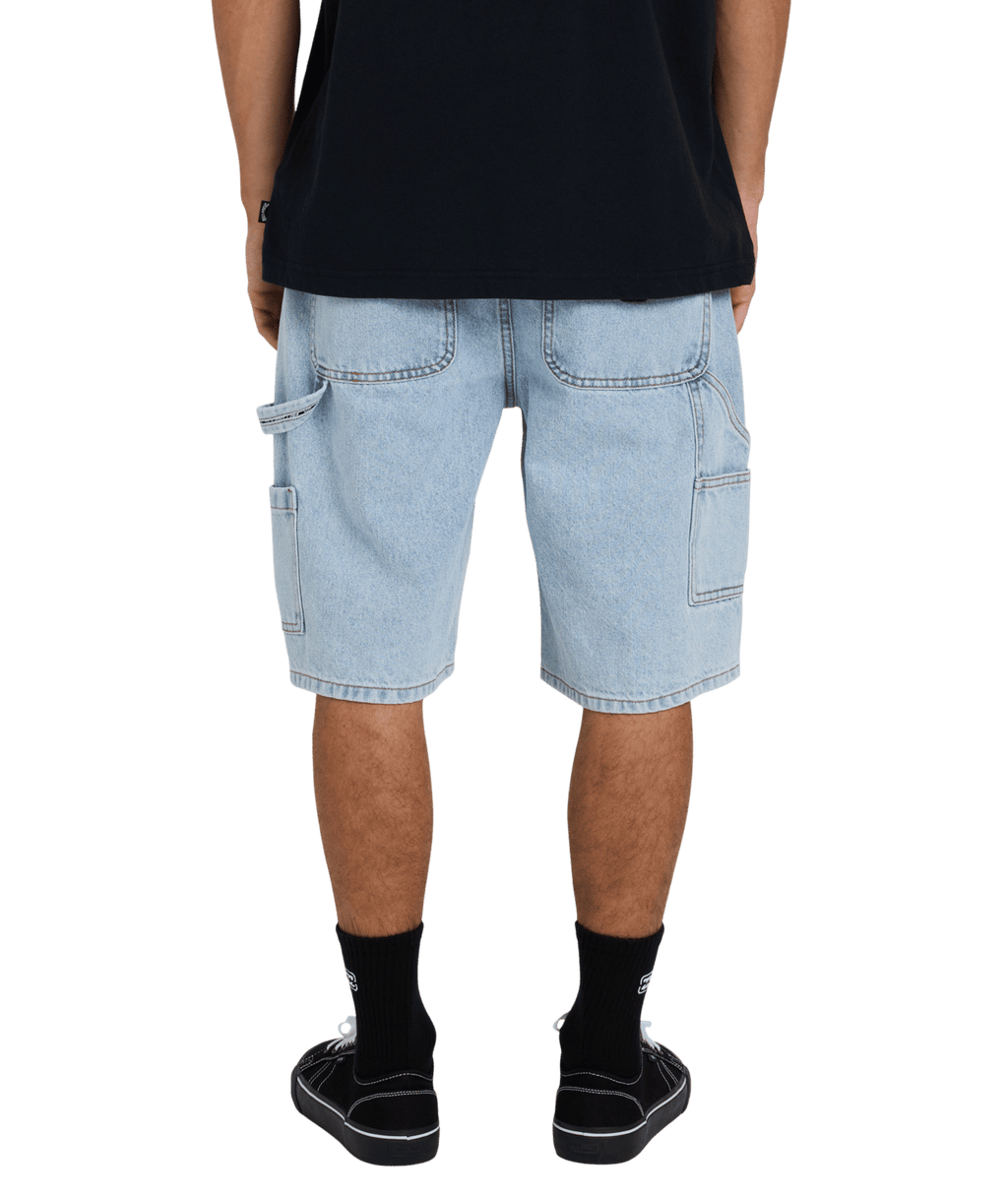 Billabong Mens Bad Dog Workwear Denim Shorts in Washed Indigo
