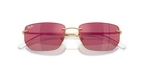 Ray-Ban® ARISTA DARK VIOLET MIRROR RED in Arista Gold