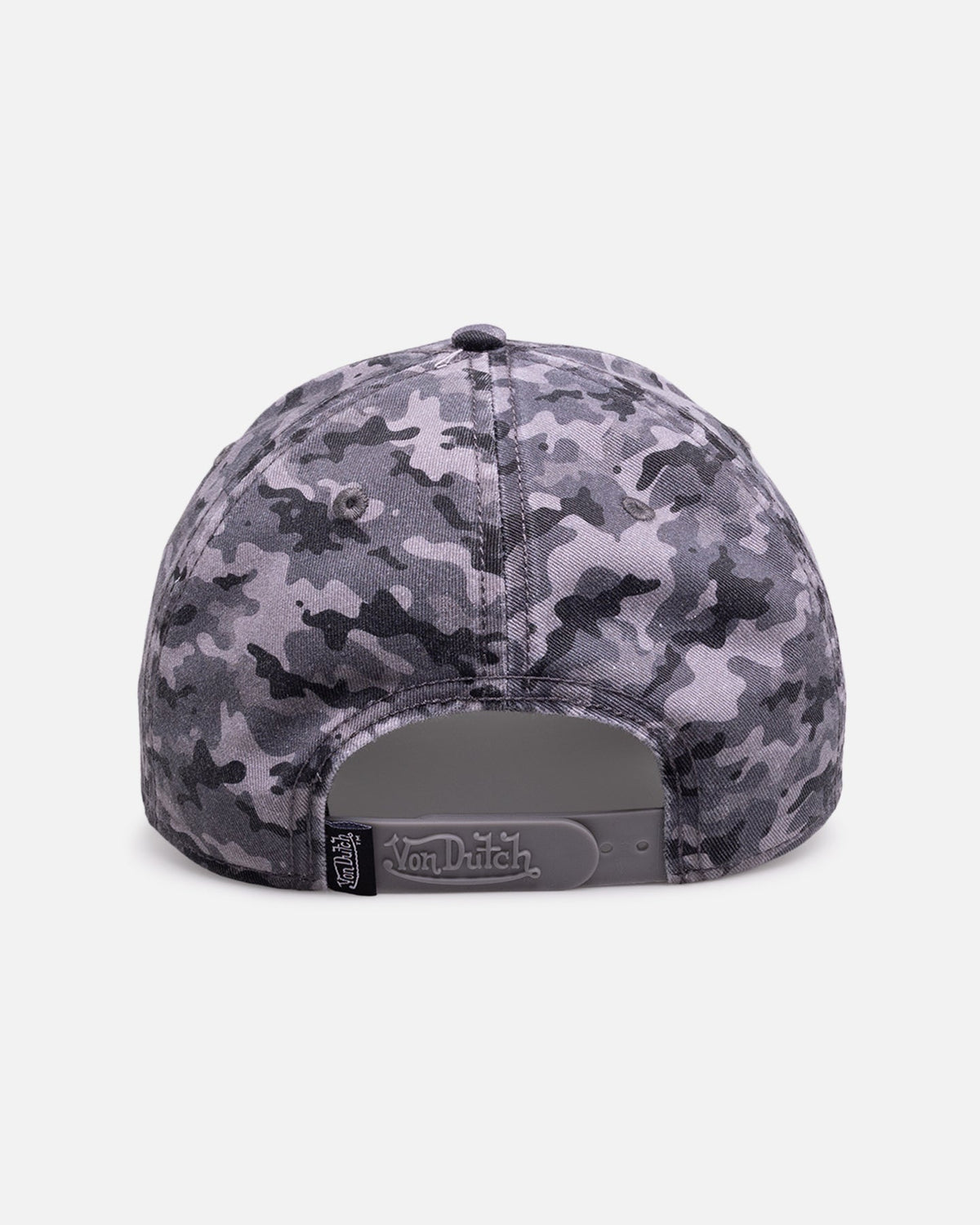 Von Dutch Distressed Dad Strapback Grey Camo in Single