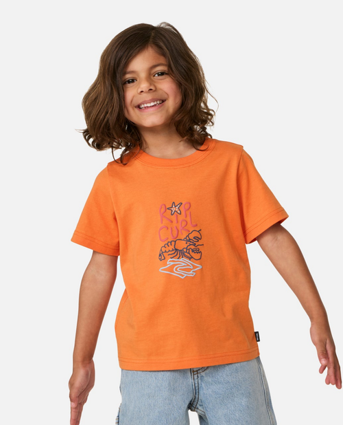 Rip Curl Ocean Party Logo Tee - Kids in Dusty Orange