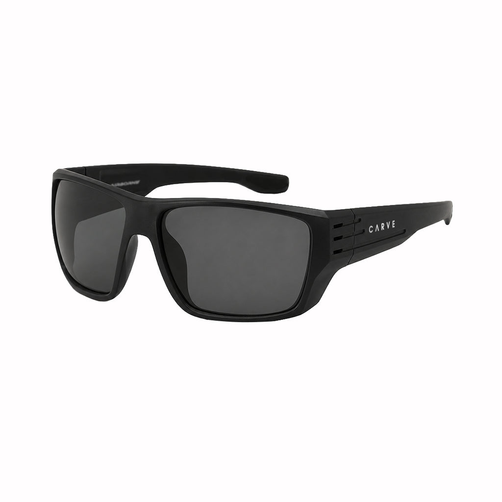 Carve Airborne – Matte Black Frame with Grey Polarized Lens in Single