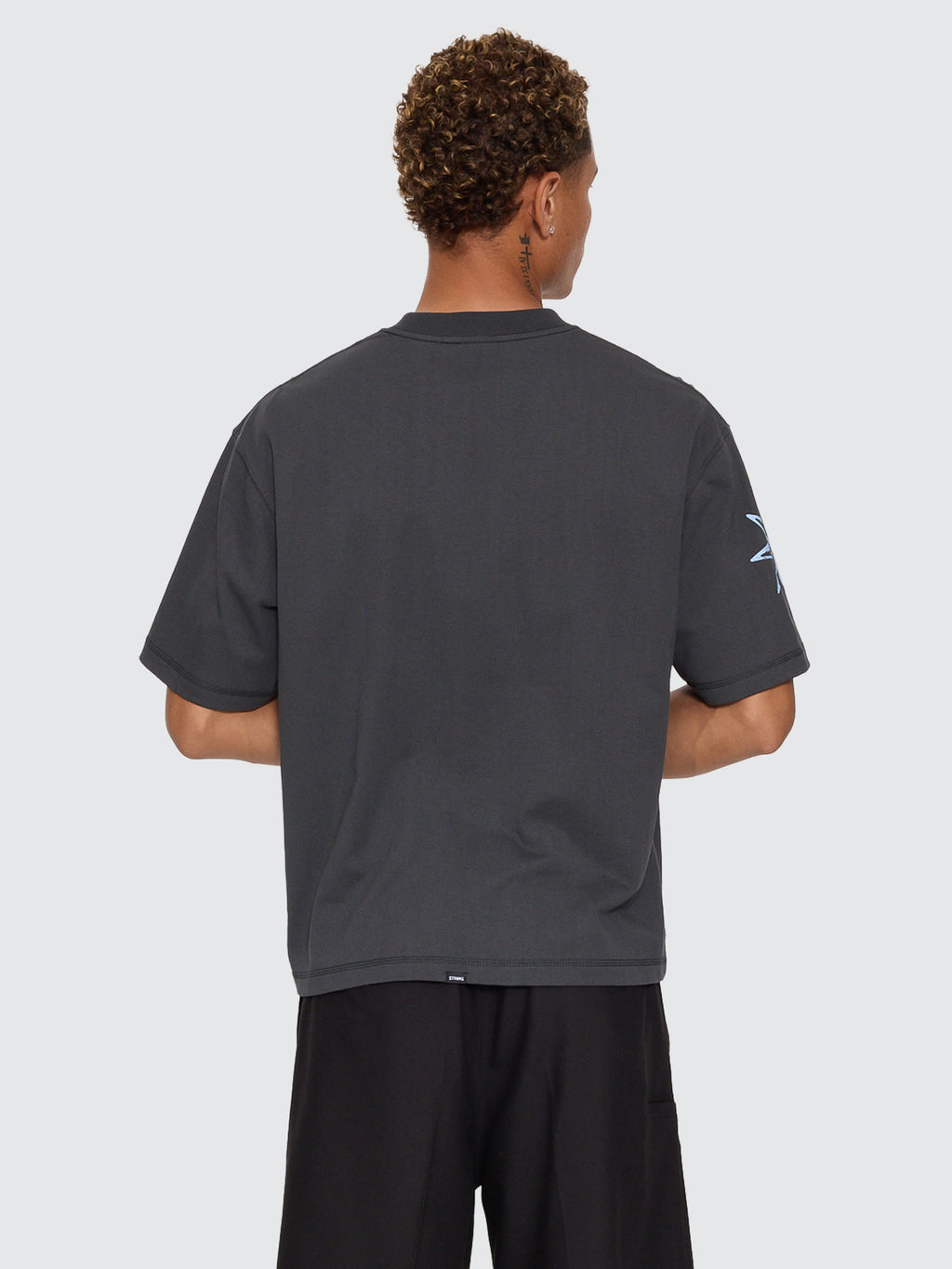Thrills Co Stars Aligned Oversize Box Crop Tee - Carbon in Carbon