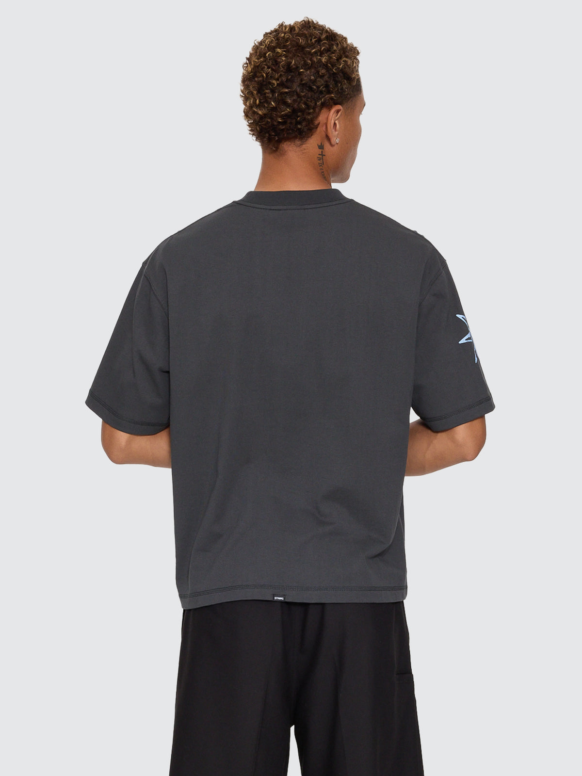Thrills Co Stars Aligned Oversize Box Crop Tee - Carbon in Carbon