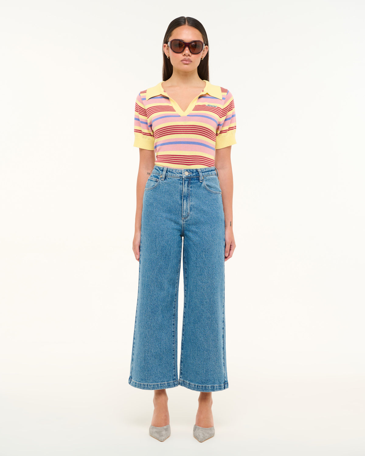 Abrand Jeans 94 Wide Crop Maya Clean in MAYA BLUE
