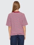 Thrills Co Primitive Stripe Square Tee - Sour Cherry Stripe in Sour Cherry Stripe