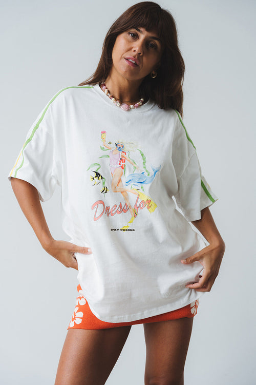 Spicy Dugong Dress For For Job You Want Tee in WHITE in Single
