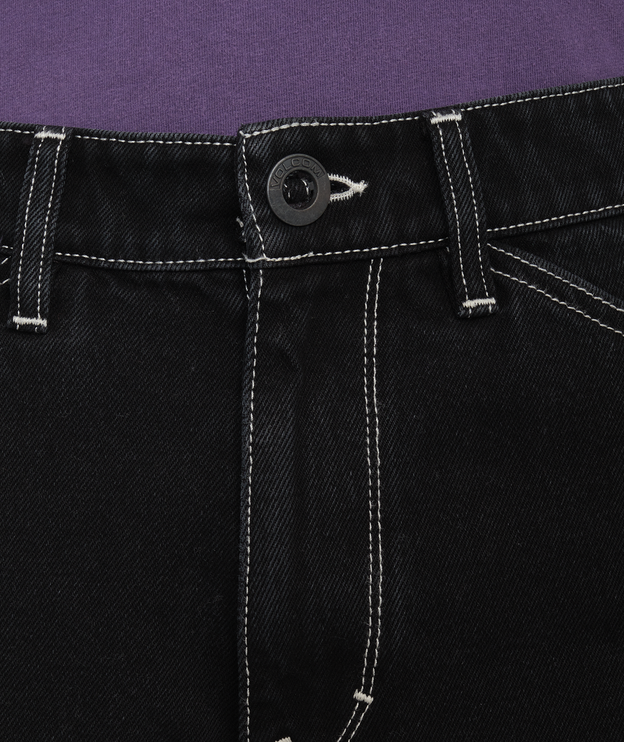 Volcom Labored Denim Utility Short in BLACK