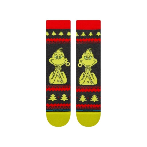 Stance Grinch Sweater Crew in BLACK