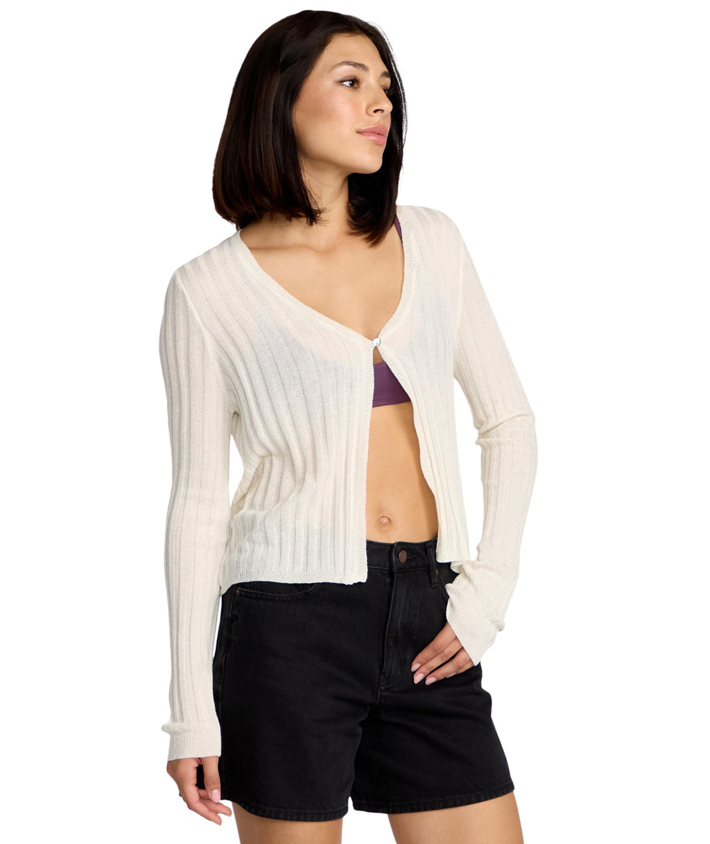 Volcom Pulp Stitchin Cardi in STAR WHITE