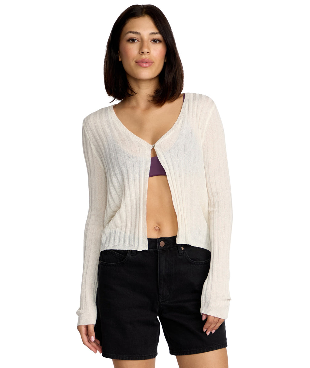 Volcom Pulp Stitchin Cardi in STAR WHITE