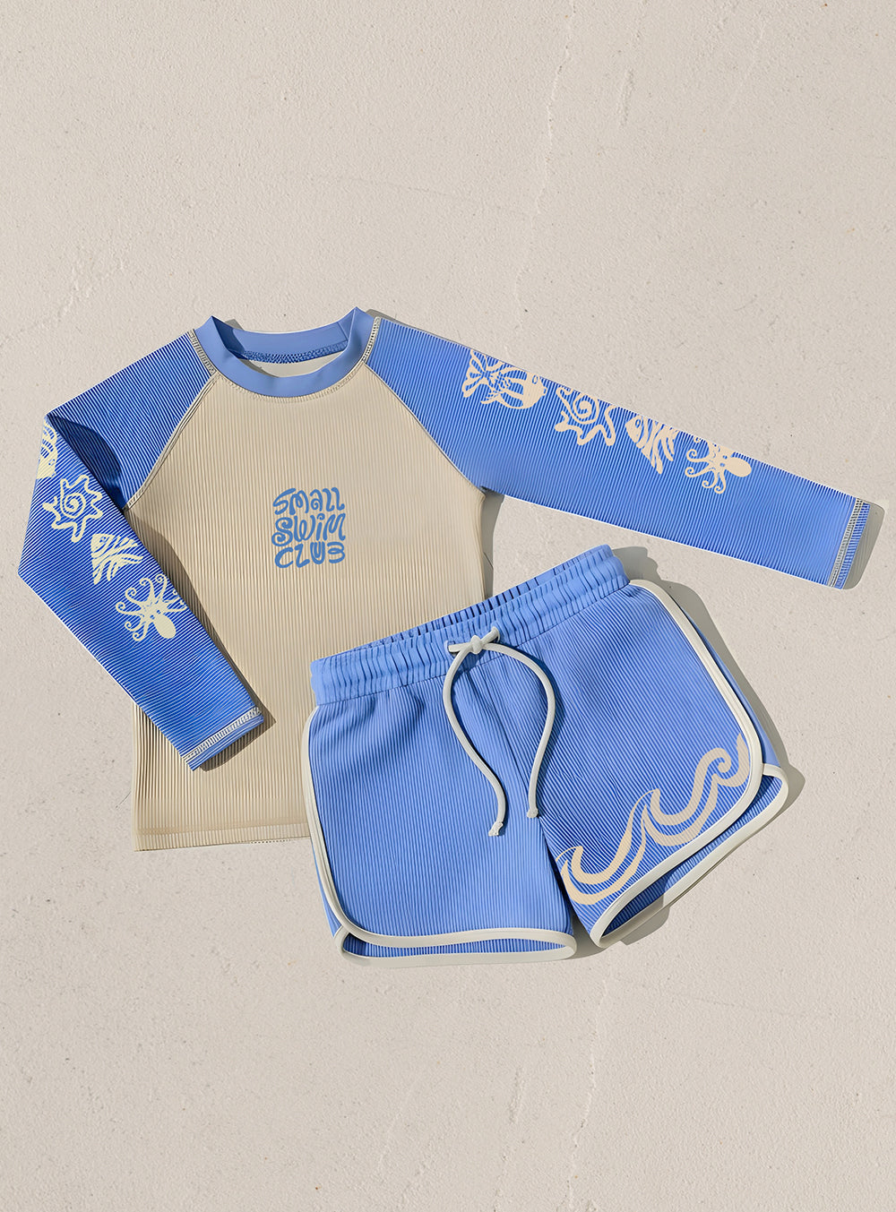 Small Swim Club Blue Raglan Rashie in Blue Raglan