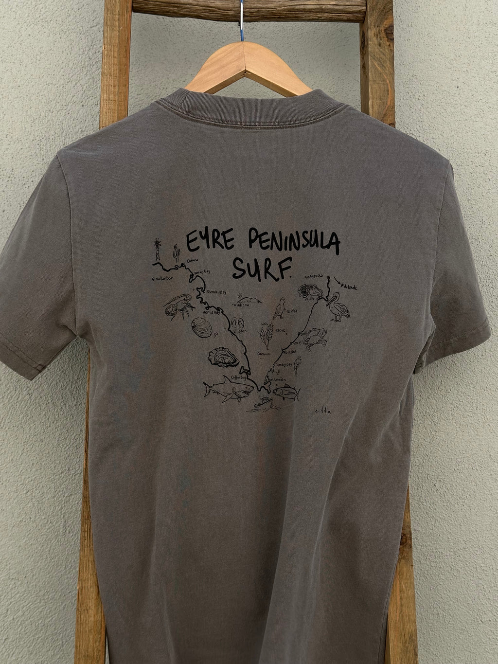 EP SURF Mens Map Tee - Faded Grey/Black