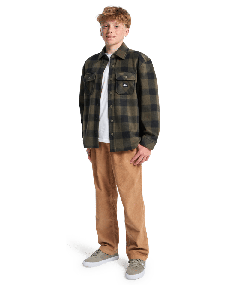 Quiksilver Bering Strait Check Shirt Yth in BERING STRAIT GRAPE LEAF