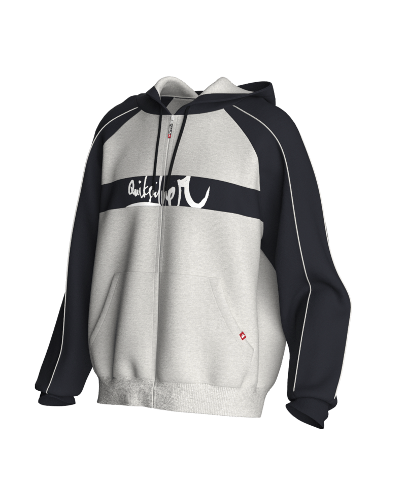 Quiksilver Yg Operator Zip Hood in LIGHT GREY HEATHER