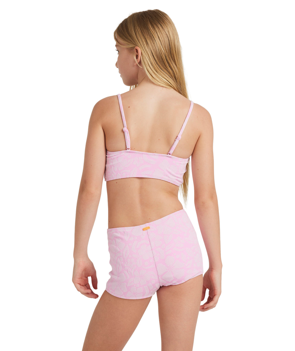 Roxy Bico Paper Crop Top Set in BONBON SHADOW TROPICS