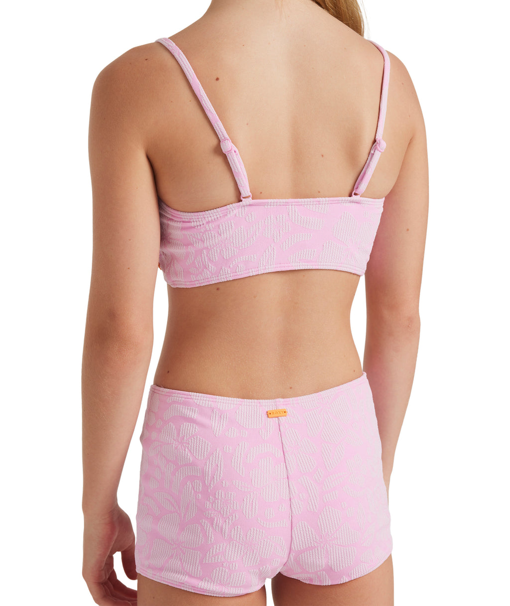 Roxy Bico Paper Crop Top Set in BONBON SHADOW TROPICS