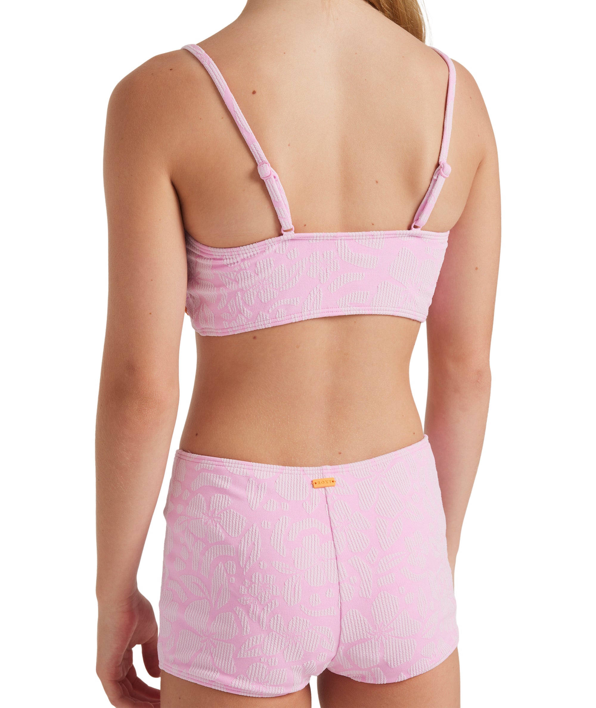 Roxy Bico Paper Crop Top Set in BONBON SHADOW TROPICS