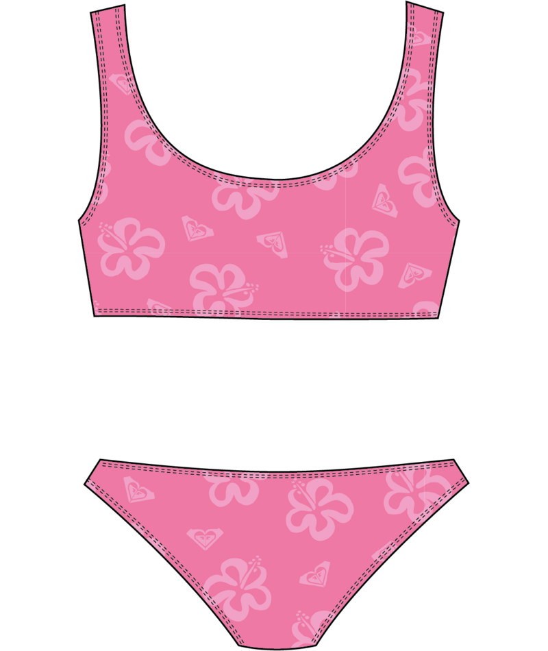 Roxy Flip Flower Bralette Set in PINK COSMOS FLIP FLOWER TERRY